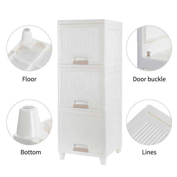 3-Tire Storage Cabinet with 2 Drawers Organizer Unit for Bathroom Bedroom