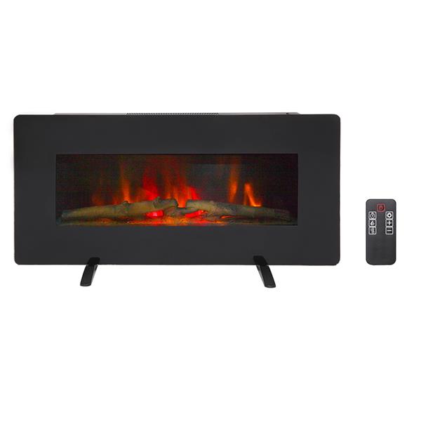 SF311-36G 36 Inch 1400W Wall Hanging / Fireplace Single Color / Fake Wood / Heating Wire / With Small Remote Control Black