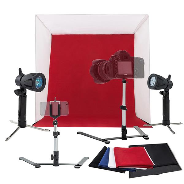 Kshioe 60cm Shelves Mini Studio Set Black & White & Red & Blue UK