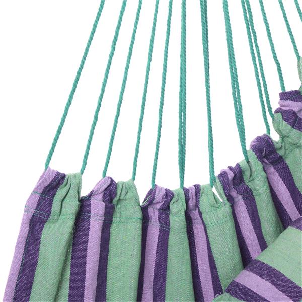 Distinctive Cotton Canvas Hanging Rope Chair with Pillows Green