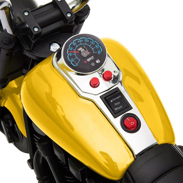 Kids Electric Ride On Motorcycle With Training Wheels 6V Yellow