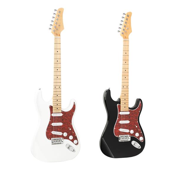 ST3 Stylish Pearl-shaped Pickguard Electric Guitar White & Red