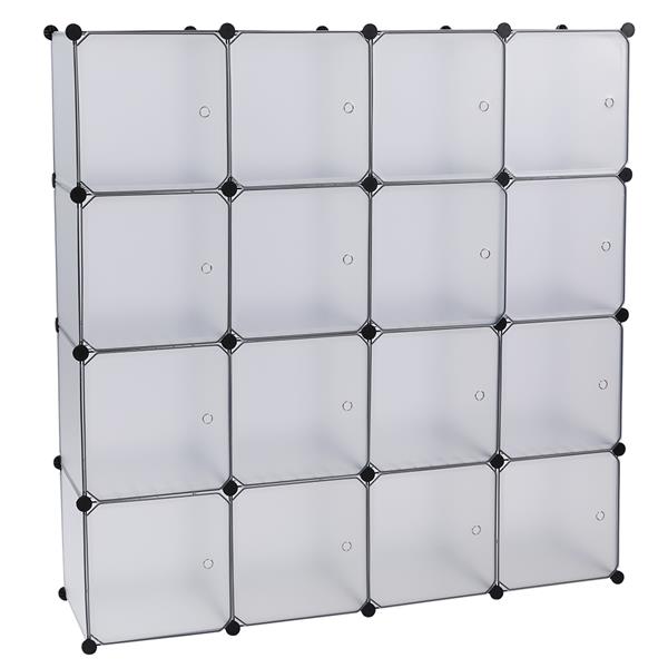 16-Cube Storage Shelf Cube Shelving Bookcase Bookshelf Organizing Closet Toy Organizer Cabinet White Color