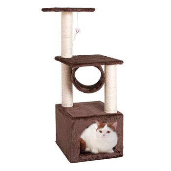 36\\" Solid Cute Sisal Rope Plush Cat Climb Tree Cat Tower Brown