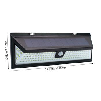 118 LED Solar Wall Light (Human Body Sensor Light Control) Black Shell White Light Customized ZC001283 (minimum 7W) Lumen: 750LM Battery: 3.7V 3000mah 18650