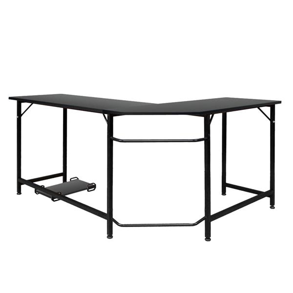 L-Shaped Desktop Computer Desk Black