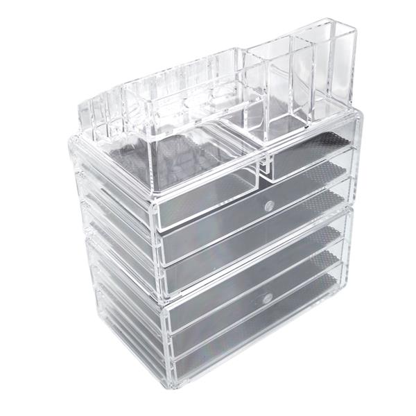 SF-1122-1 Cosmetics Storage Rack with 2 Small & 5 Large Drawers Transparent