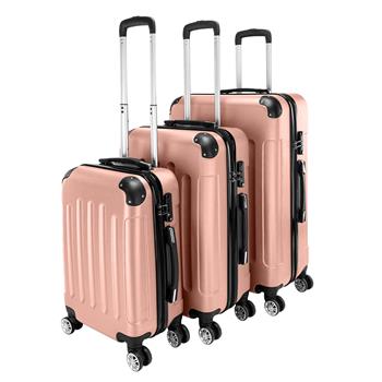3-in-1 Portable ABS Trolley Case 20\\" / 24\\" / 28\\" Rose Gold 