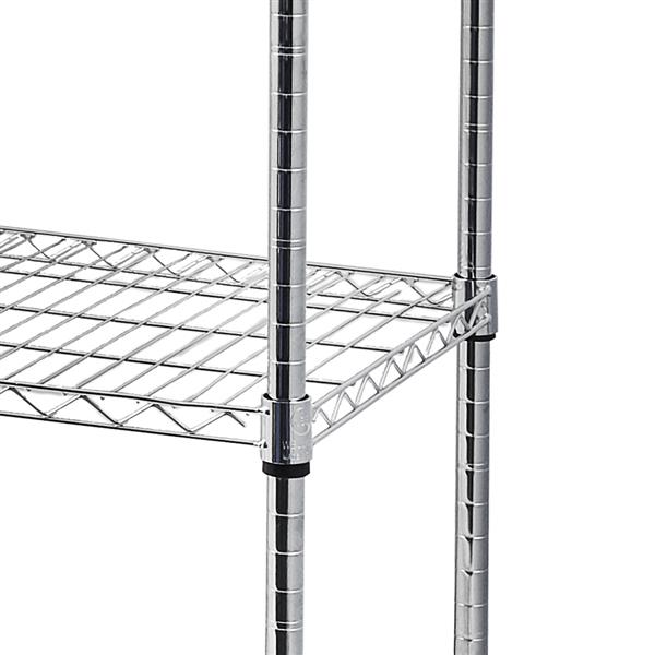 6-Tier NSF Heavy Duty Adjustable Storage Metal Rack with Wheels/Leveling Feet & Shelf Liners Ideal for Garage, Kitchen, and More - Chrome