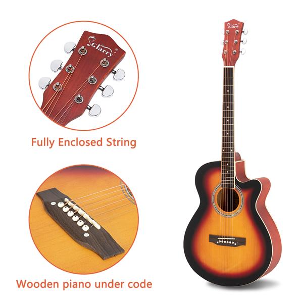 [Do Not Sell on Amazon] Glarry GT501 40 inch Spruce Front Cutaway Folk Guitar with Bag & Board & Wrench Tool Gradient Sunset(Do Not Sell on Amazon)