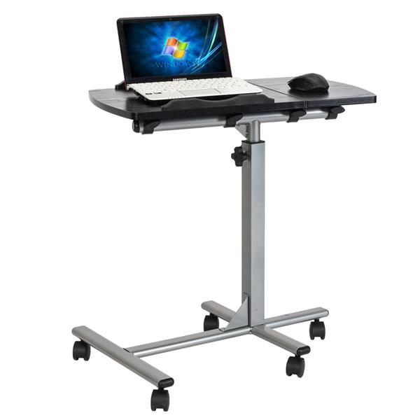 Five-Wheel Home Use Multifunctional Lifting Removable Computer Desk Black & Silver