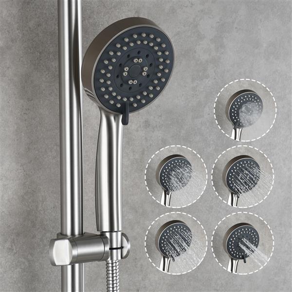 Shower Set Include Lengthened Shower Bar Shower Head and Hose for Showering, Brushed Nickel