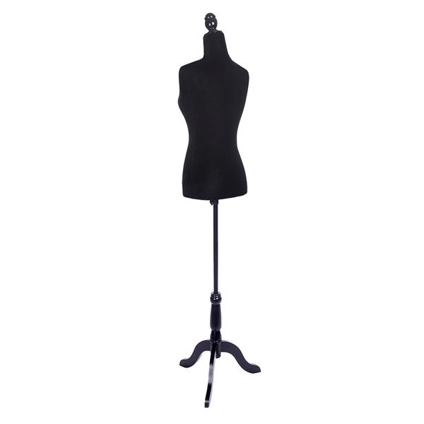 Half-Length Foam & Brushed Fabric Coating Lady Model for Clothing Display Black