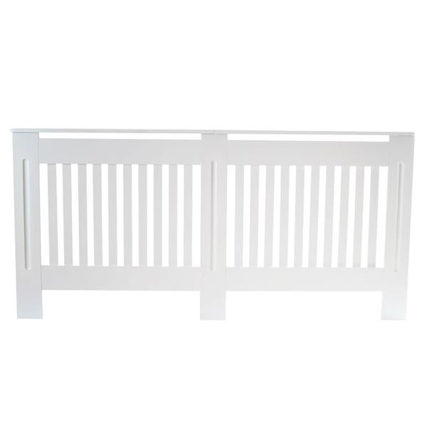 Simple Traditional Design Ventilated E1 MDF Board Vertical Stripe Pattern Radiator Cover White XL