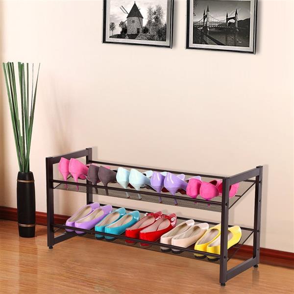 2-layer Iron Oblique Plane Shoe Rack Chromeplate