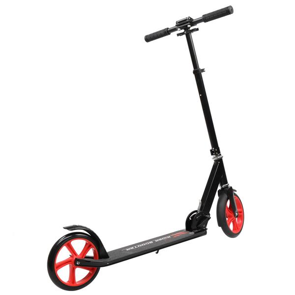 Foldable Three-wheel Scooter Black Red