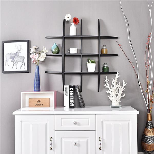 Cross Display Wall Shelf MDF Black