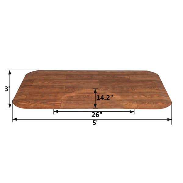 3′x5′x1/2" Beauty Salon Square Anti-fatigue Salon Mat Wood Grain Model