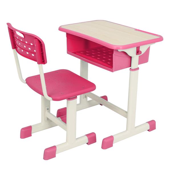 Adjustable Student Desk and Chair Kit Pink