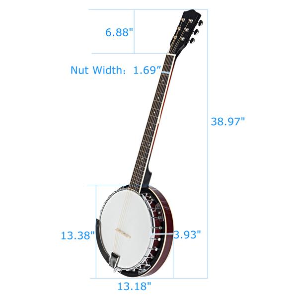 Top Grade Exquisite Professional Sapelli Notopleura Wood Alloy 6-string Banjo