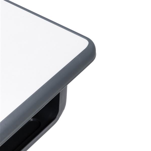 学生桌椅套装A款 黑烤漆 白色面 灰黑塑料【60x45x(67.5-76)cm】-12