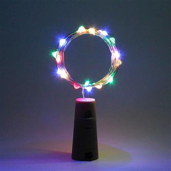 2m 20 LED Mini Bottle Stopper Lamp String Bar Decoration String Light Colorful Light Earth Color Full