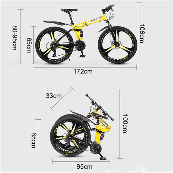  White 26 inch 21-speed folding mountain bike spoke wheel dual suspension bike for adult