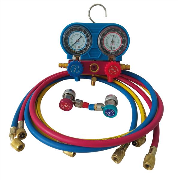 R134A Manifold Gauge Set AC A/C 5FT Colored Hose Air Conditioner