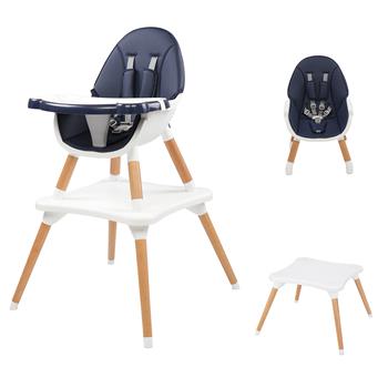 Children\\'s High Dining Chair Detachable Two-In-One Table And Chair Navy Blue