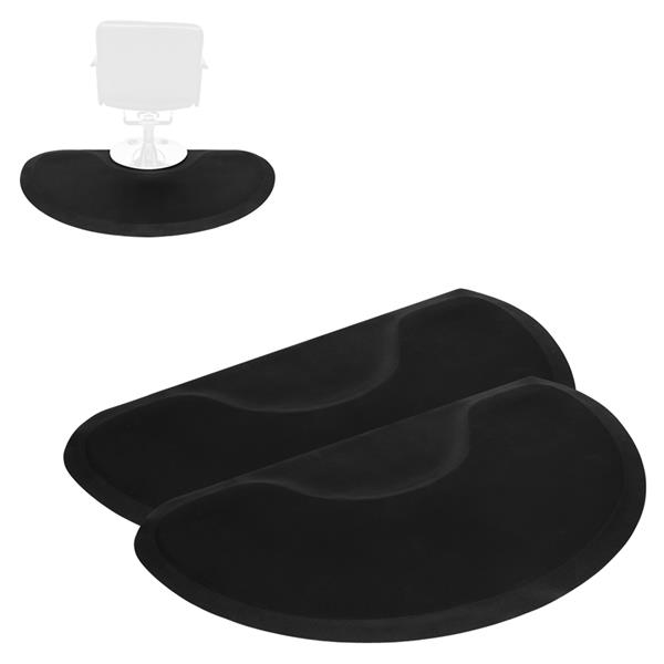 2pcs 3′x 5′x 1/2" Beauty Salon Semicircle Anti-fatigue Salon Mat Black