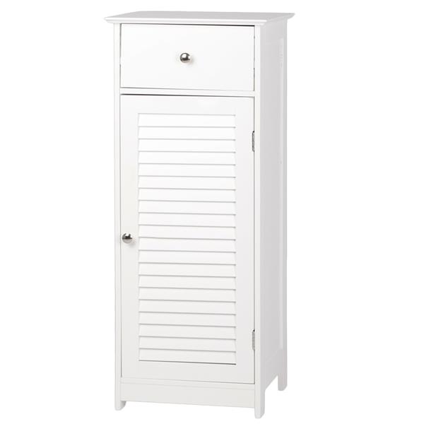 One Door & One Drawer Bathroom Cabinet White