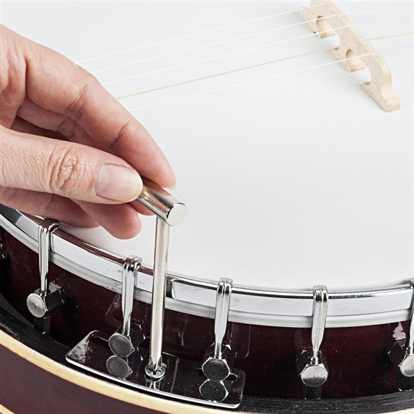 Top Grade Exquisite Professional Wood Metal 5-string Banjo White & Wood Color