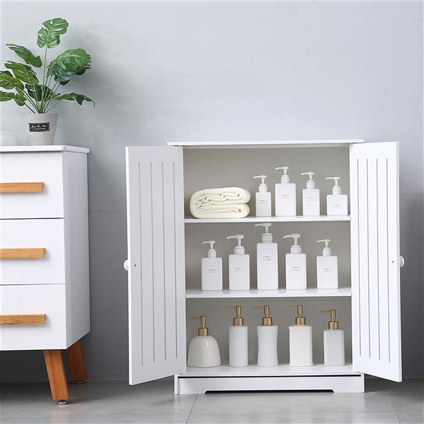 Double Door Three-Layer 80cm High Storage Cabinet PVC (63x31x80)cm