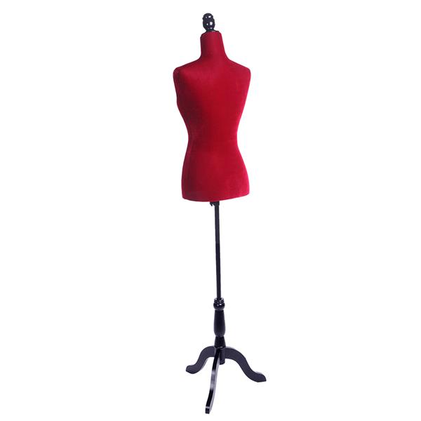 Half-Length Foam & Brushed Fabric Coating Lady Model for Clothing Display Red