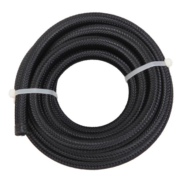 6AN 16 Foot Universal Black Fuel Pipe   10 Black Connectors