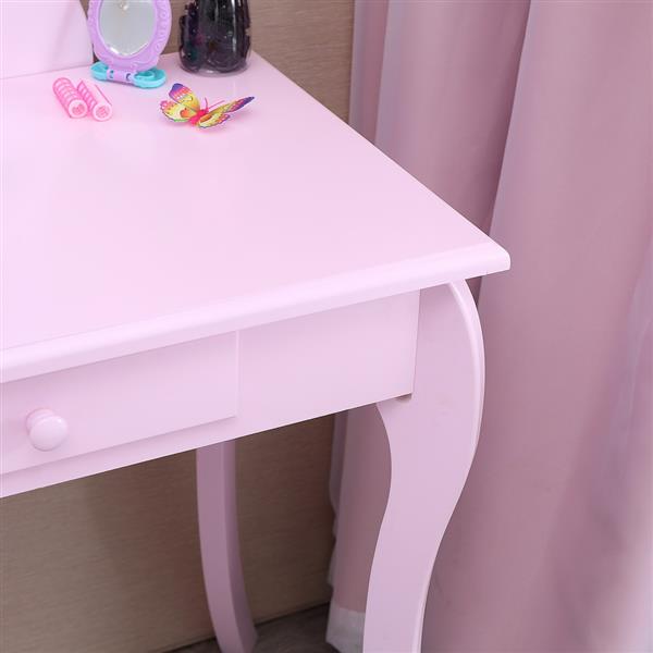 Children's Single Mirror Single Draw Curved Foot Dresser Purple