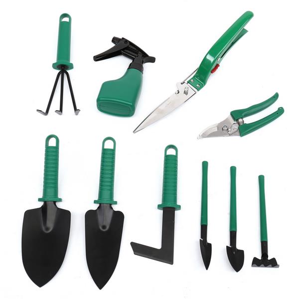 7PC-Green Iron Chair Gardening Toolkit