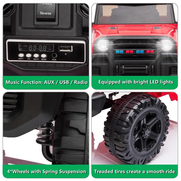 LEADZM LZ-922 Electric Car Dual Drive 35W*2 Battery 12V4.5AH*1 with 2.4G Remote Control Red