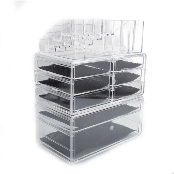 SF-1122-1 Cosmetics Storage Rack with 6 Small & 2 Large Drawers Transparent