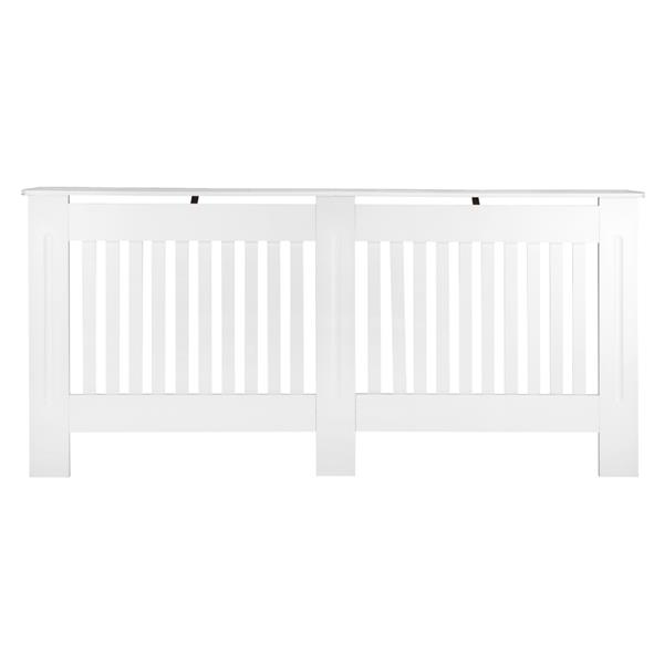 Simple Traditional Design Ventilated E1 MDF Board Vertical Stripe Pattern Radiator Cover White XL