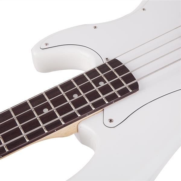 Exquisite Burning Fire Style Electric Bass Guitar White