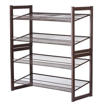 4-layer Iron Oblique Plane Shoe Rack Chromeplate