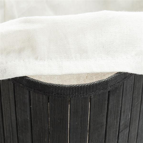 Single Lattice Bamboo Folding Basket Body with Cover Black