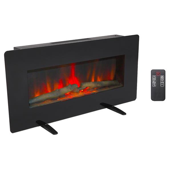 SF311-36G 36 Inch 1400W Wall Hanging / Fireplace Single Color / Fake Wood / Heating Wire / With Small Remote Control Black