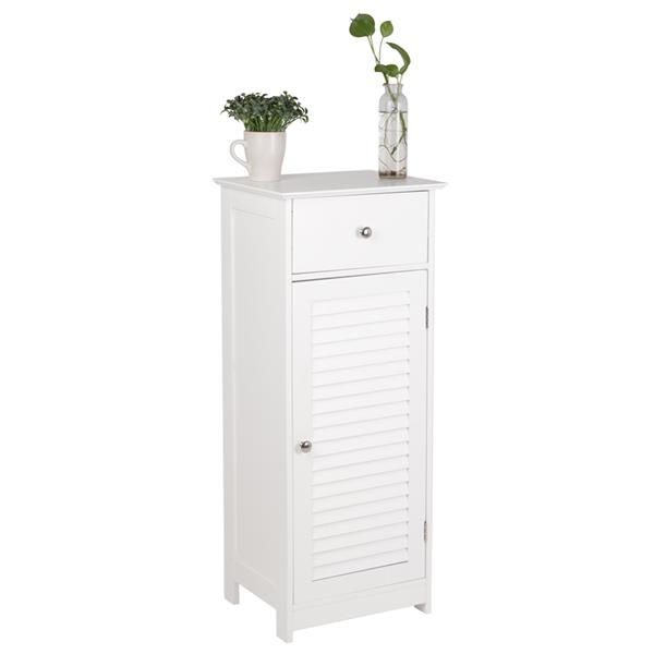 One Door & One Drawer Bathroom Cabinet White