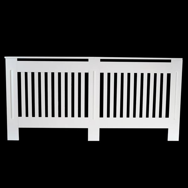 Simple Traditional Design Ventilated E1 MDF Board Vertical Stripe Pattern Radiator Cover White XL