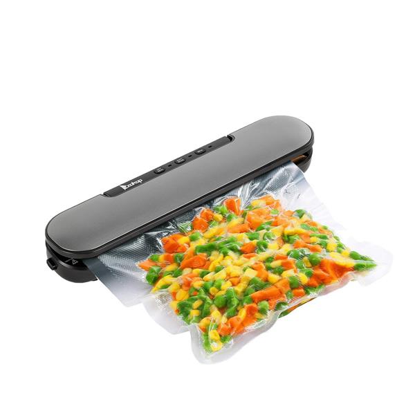 V69 Portable Food Vacuum Sealer Machine for Food Saver Storage with Magnets and 10 Bags Silver Gray