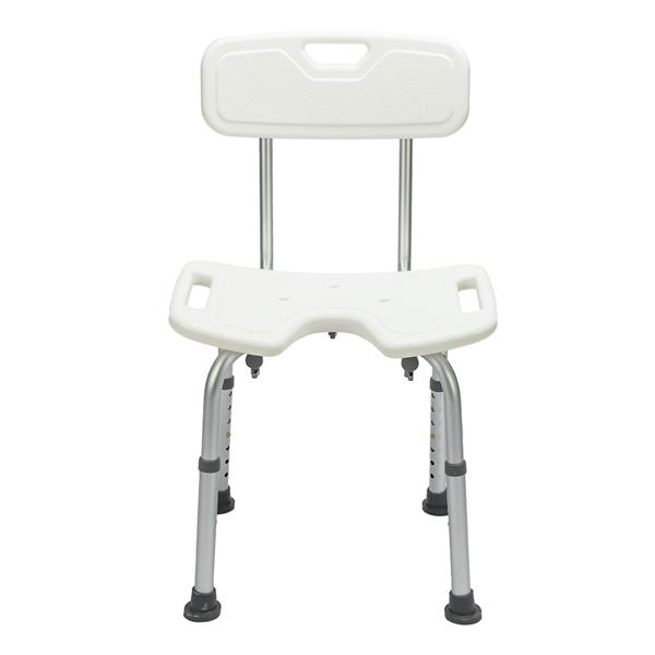 Medical Bathroom Safety Shower Tub Aluminium Alloy Bath Chair Seat Bench with Hygienic Cutout Design White