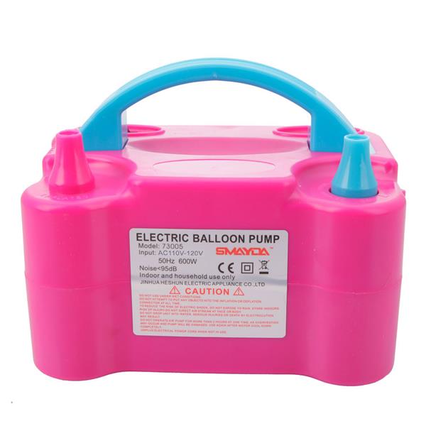 600W 110V Portable Electric Balloon Pump (US Standard) Rose Red & Blue