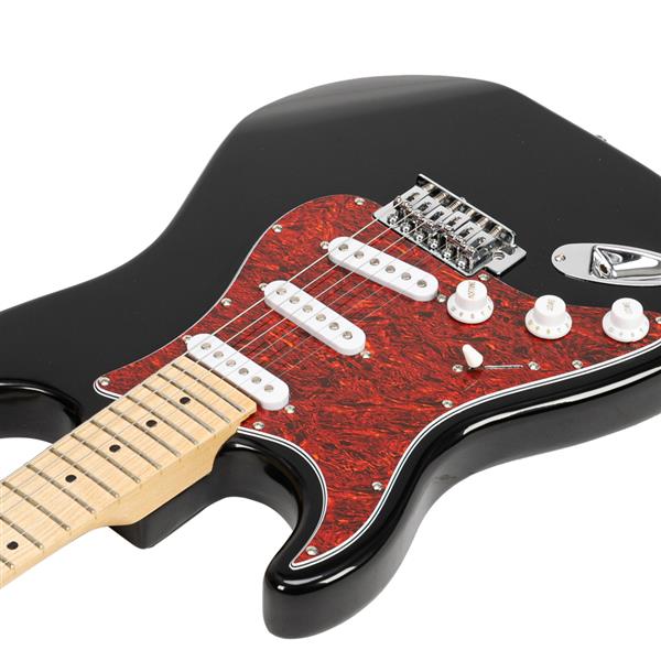 ST3 Stylish Pearl-shaped Pickguard Electric Guitar Black & Red